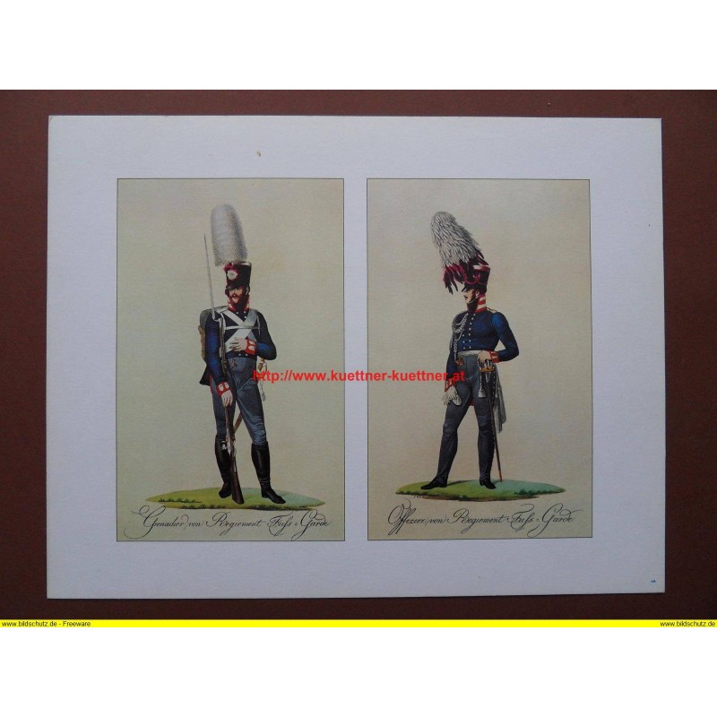 Offizier und Grenadier vom Regiment Garde, 1812 Offizier und Grenadier vom Regiment Garde, 1812