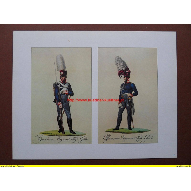 Offizier und Grenadier vom Regiment Garde, 1812 