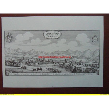 Nachdruck nach einem Original Kupferdruck / Villach (Prospect der Fürstlichen Bambergischen Statt Villach)