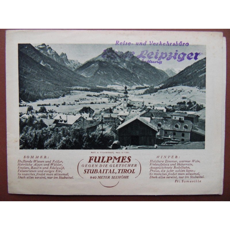 Prospekt Fulpmes gegen die Gletscher, Stubaital Prospekt Fulpmes gegen die Gletscher, Stubaital